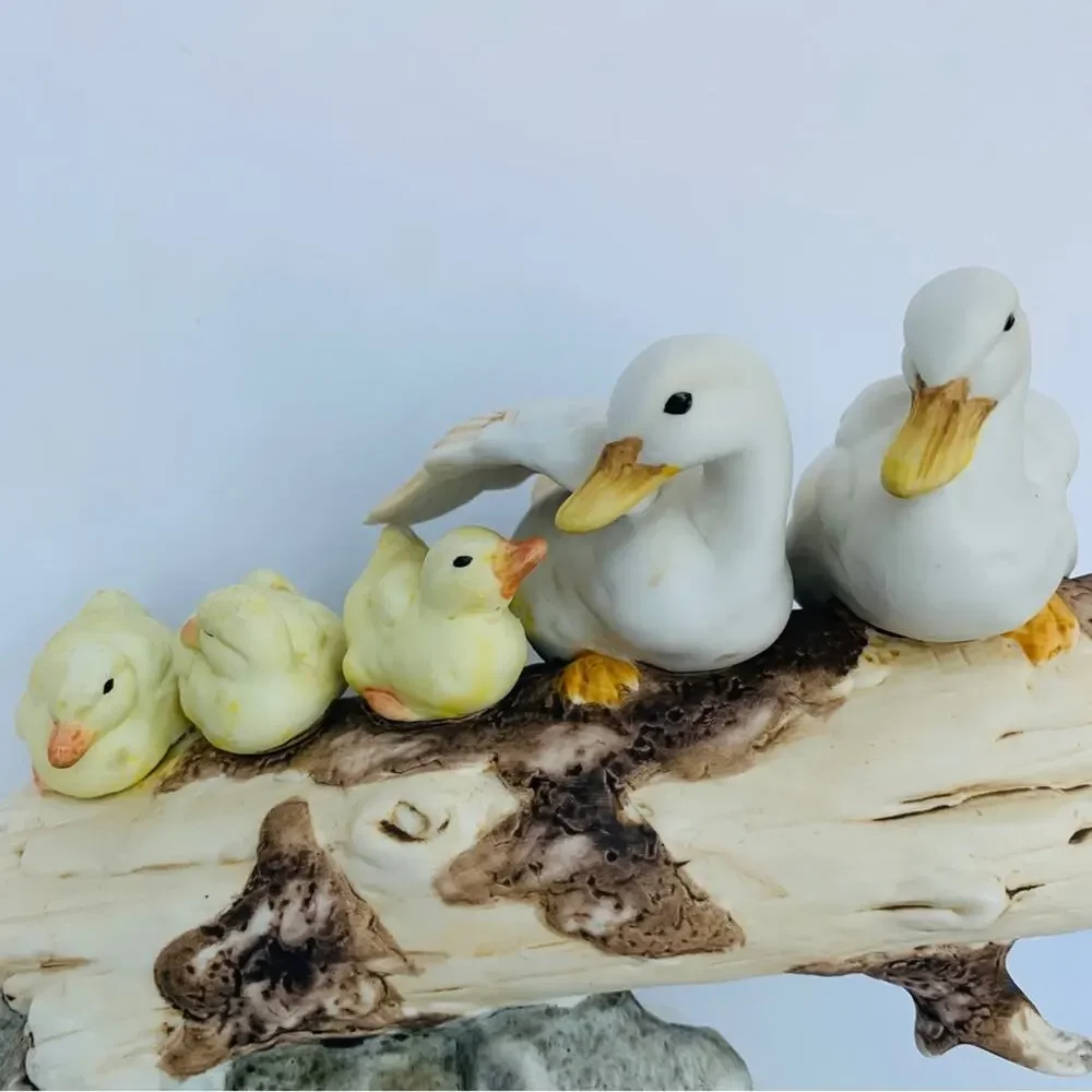 Vintage Ducks On A Log Sculpture